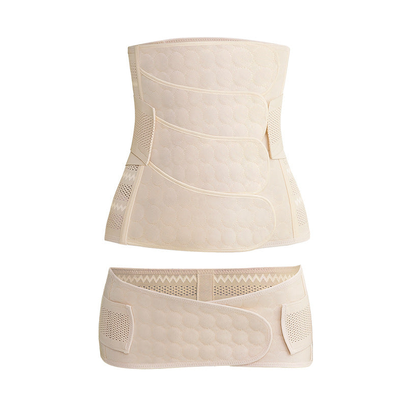 Postpartum Belly Wrap Set – Breathable Waist Trainer for Women