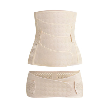 Postpartum Belly Wrap Set – Breathable Waist Trainer for Women